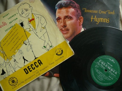 Some of the Long Playing records including Bing Crosby and, Tennessee Ernie Ford.