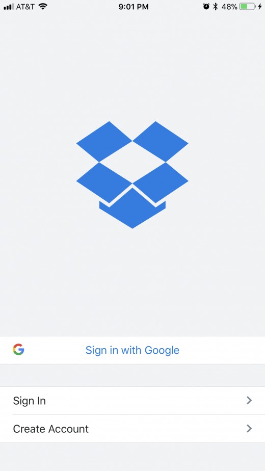 Open the app associated with the storage service you just installed on your device, and then sign in to that service with your account associated with that service.