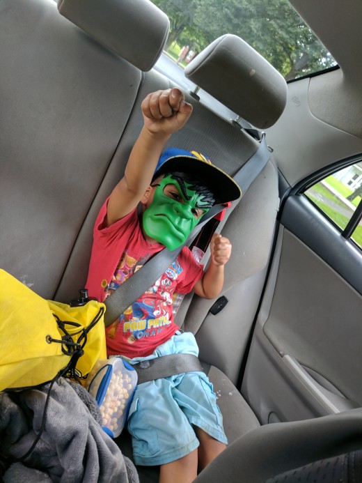 The downside of bringing yogurts and smoothies is the inevitable mess they make, but at least my little Hulk is happy with his travel bag. The downside of bringing yogurts and smoothies is the inevitable mess they make, but at least my little Hulk is happy with his travel bag.