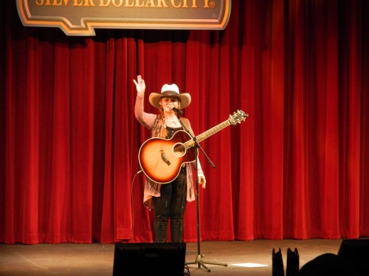 Belinda Gail onstage at Silver Dollar City