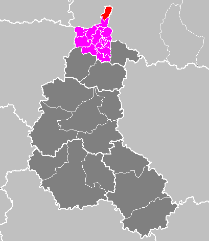 Map location of the Canton of Givet 