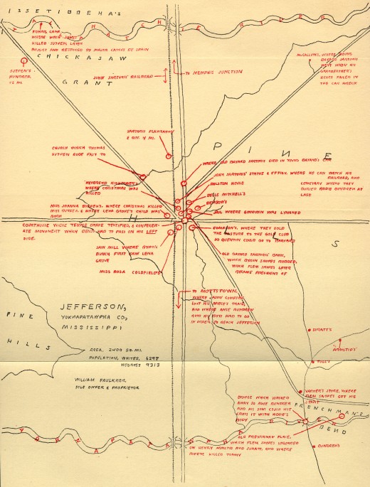 Map of Yoknapatawpha County