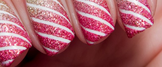 Thin white stripes over a light pink background