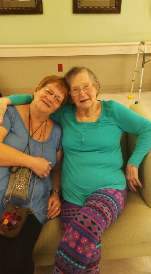 My eldest sister is in a nursing home and is thrilled when visitors come. It is always good to hug her.