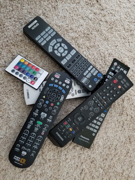 The Remotes Pile For My Home Theater