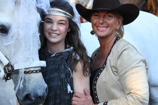 Yvonne Barteau with one of the exhibition riders.