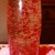 Homemade lava lamp using red food coloring instead of the usual blue