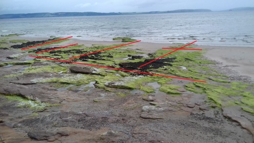 Fig 2. There are several groins along the length of this beach. However, THESE ARE NOT GROINS. Looks more like the foundation of a house.