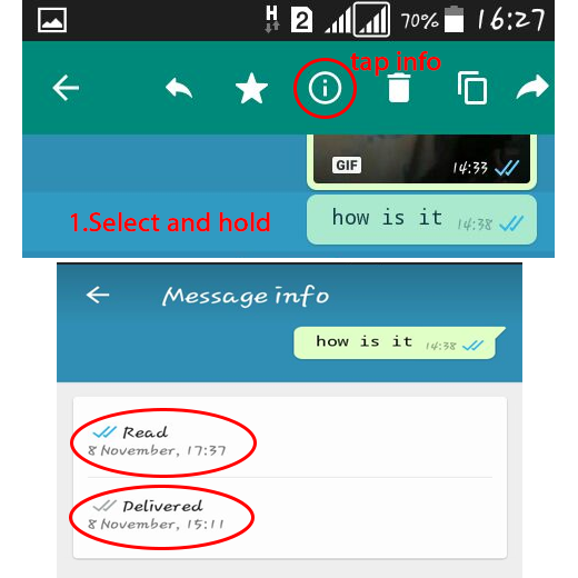 how to see the delivery time in whatsapp