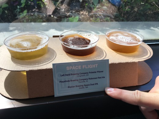 Each flight had a little card that said the name of the beer, the brewery that makes it, and where the brewery is located. 