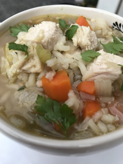Garnish with fresh parsley if you'd like - this turkey and rice soup is just plain gorgeous. The flavor is rich and satisfying - all the best of one of our favorite comfort foods!