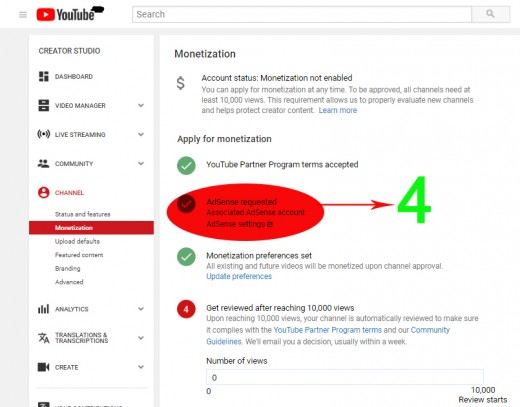 Step 4:Requesting AdSense 