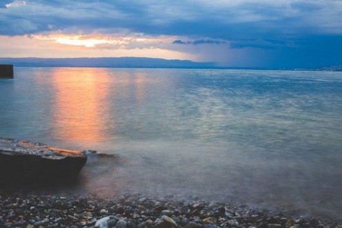 Sea Beach Sunset Stones (Nature)