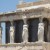 The Erechtheion. According to myth, Athena and Poseidon battled for patronage of Athens right there!  The design unites separate temples to each of the two gods.  