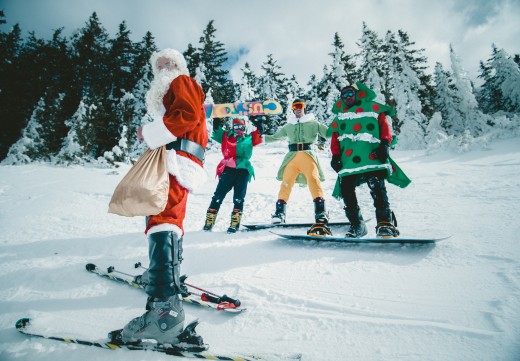 Family skiing.