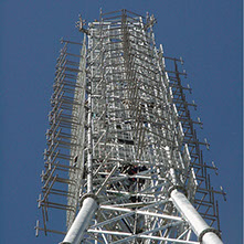High-power FM Stereo broadcast antenna.