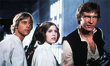 The main protagonists in Star Wars: A New Hope.