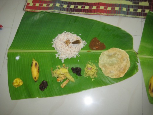 South Indian food served the traditional way