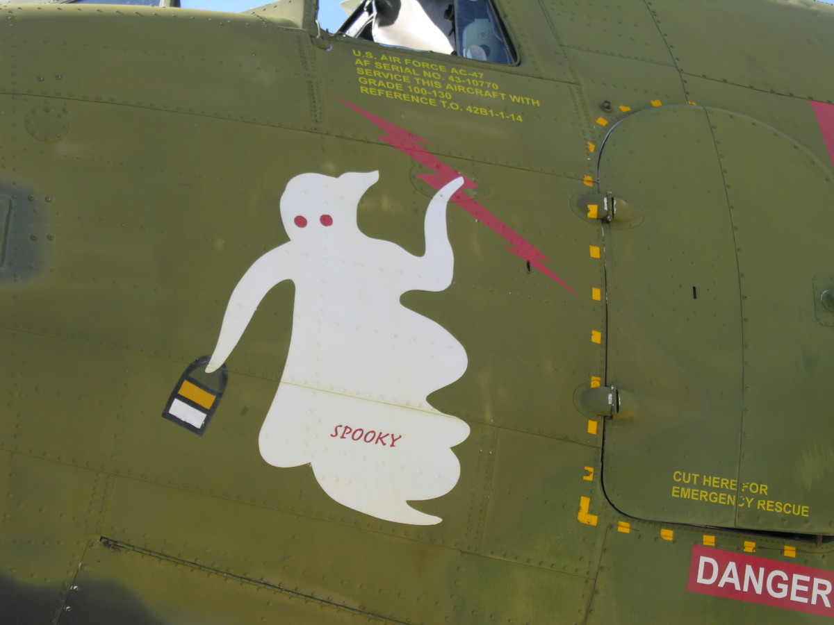 "Spooky" nose art on a C-47, Andrews AFB, May 2012.  This nose art was used on AC-47s.