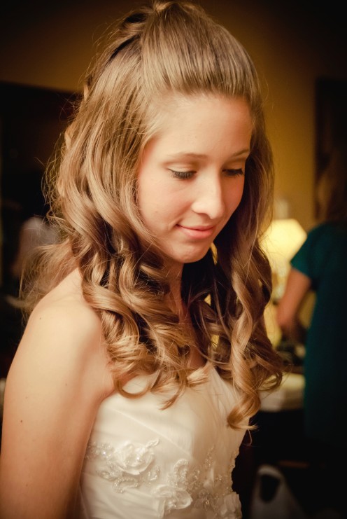 Beautiful hair and makeup done by my cousin for my wedding day. 
