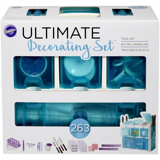 Wilton Ultimate Cake Decorating Kit With a see-through Tool Case is good for Beginners and Professionals alike.  It has just about everything you could possibly need in this kit.