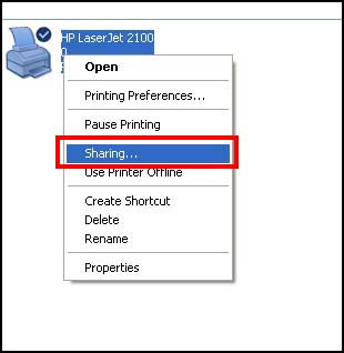 Sharing HP LaserJet Printer.