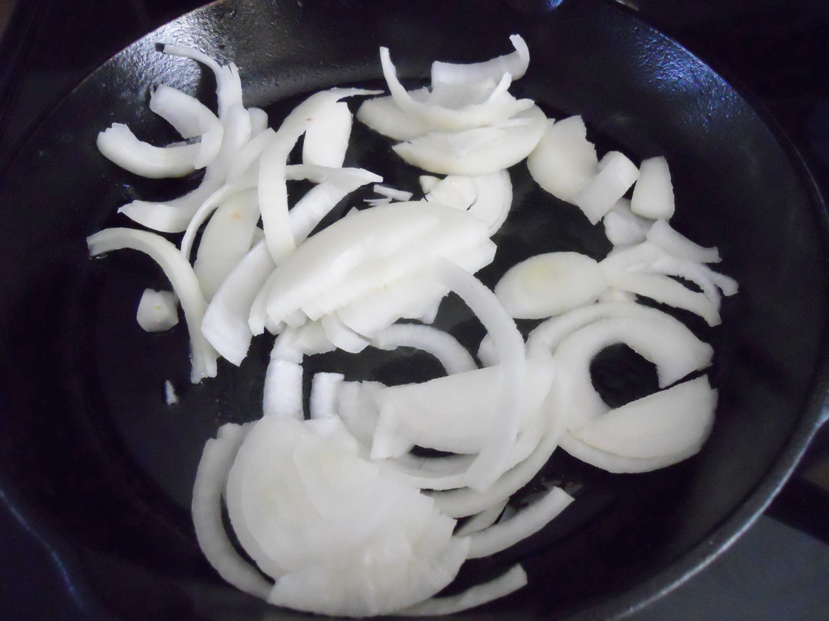 Sliced Onion in Heavy Skillet