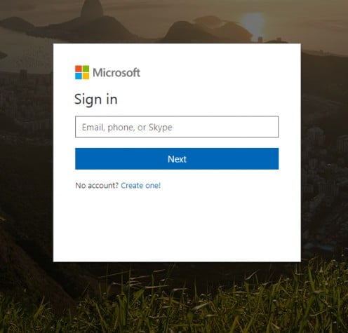 Microsoft Account Login Page