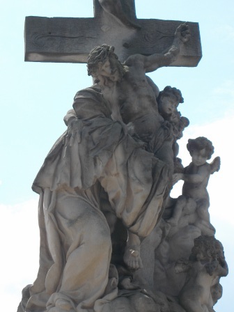 Religious Statue on Charles Bridge, Prague