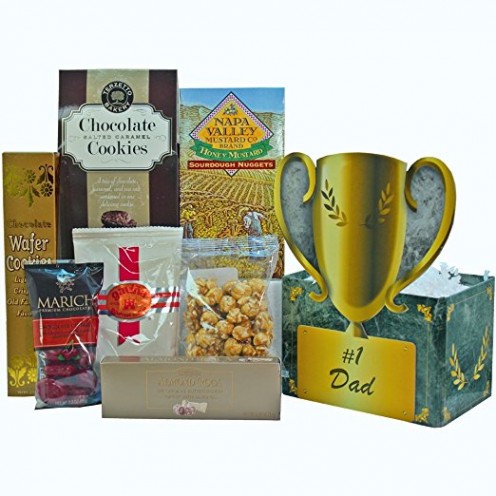 No. 1 Dad Food and Snacks Trophy Gift Basket