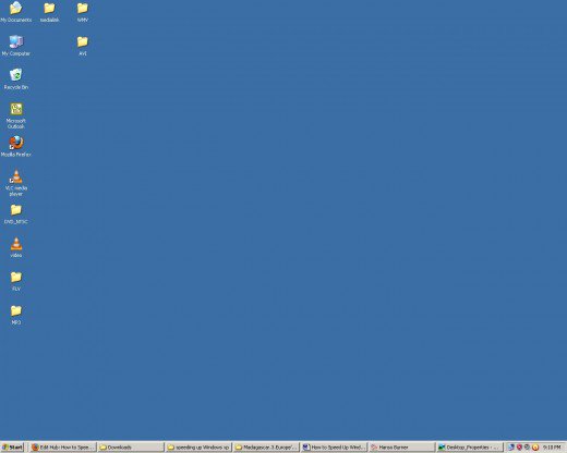 Fig 11.  Clean Desktop in Windows XP