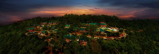 Aerial view of Kasauli at night