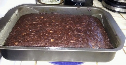 Zucchini Chocolate Cake ready to serve.