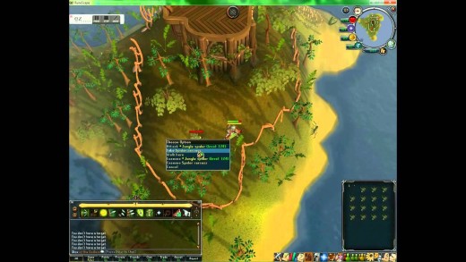 Jungle Spiders on the Islands, East of the Yanille bank. 