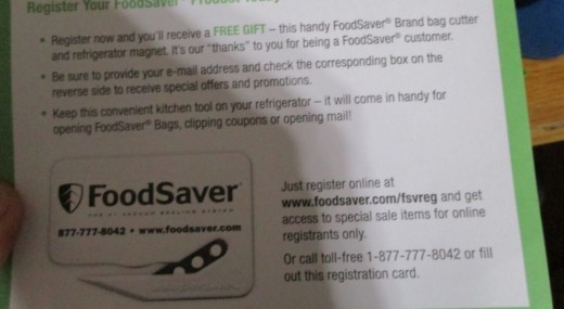 Free cutter with product registration.