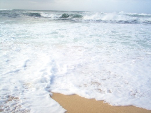 Foamy beach
