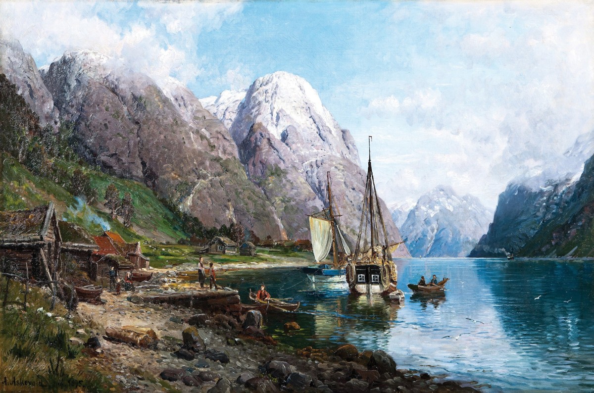 Hans Fredrik Gude painting Norway Viking 