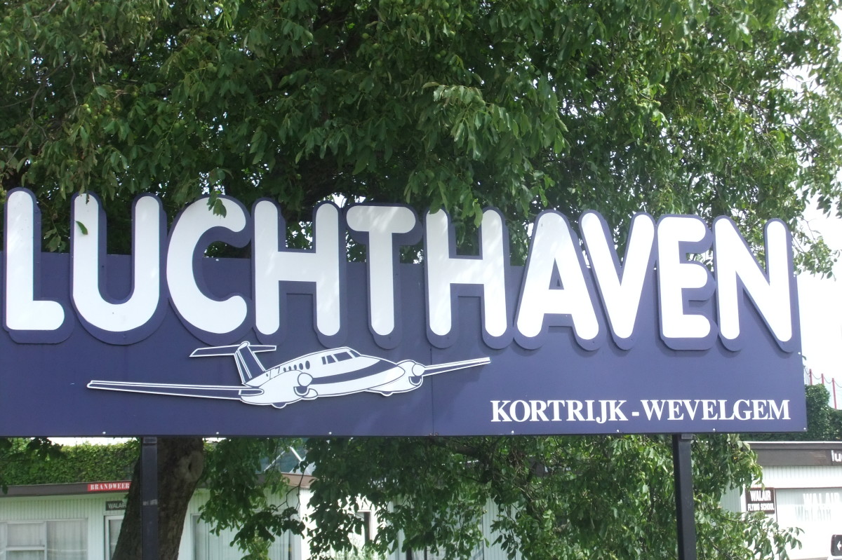 Kortrijk Airport Entrance Sign 