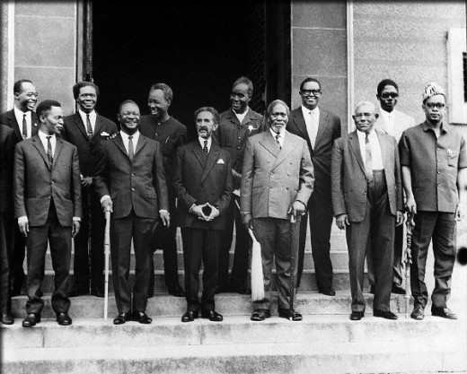 The founding fathers of O.A.U at the headquarters in Addis Ababa, Ethopia
