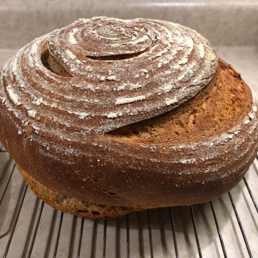 The sourdough rye bread I baked to go with this experiment.