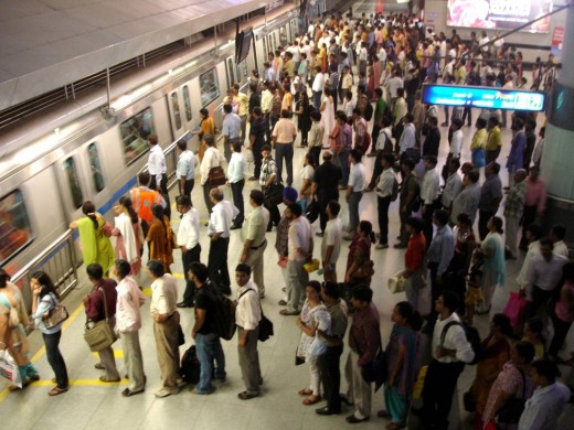 A typical metro station in Delhi