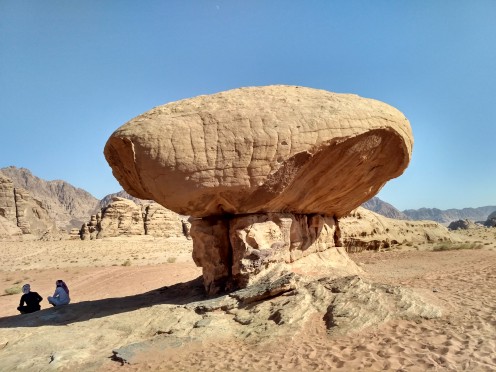 Philosophising about life with my bedouin friend, Salaam at the Mushroom Rock 