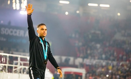  Robbie Williams at Soccer Aid for Unicef, Manchester, 10 Jun 2018.