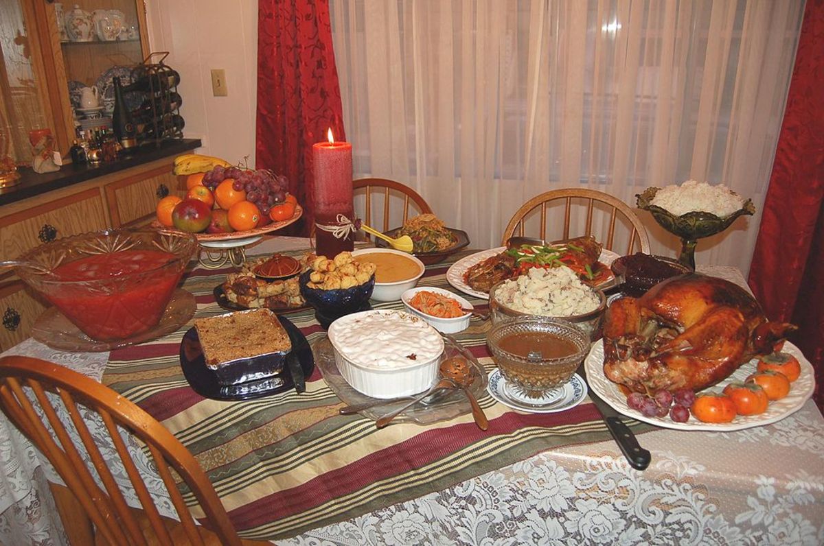 This is what a Thanksgiving table looks like.