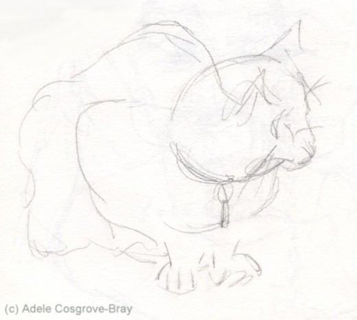 Just a few fluid lines, but this sketch captures the essence of a cat.