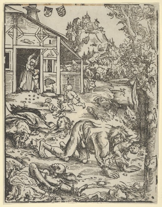 "The Werewolf or the Cannibal" by Lucas Cranach the Elder