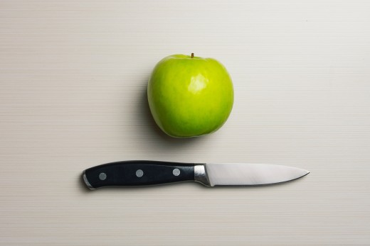While not the actual apple and knife, these are pretty much identical to the one in this case study.