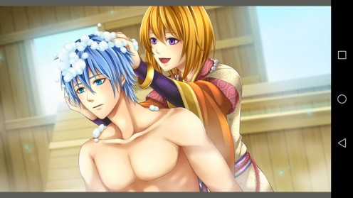 Washing her injured friends hair.