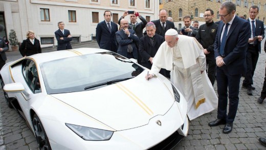 The Pope Signing a Lamborghini  (While Children Continue to Starve to Death) “Injustice upon earth renders the justice of heaven impossible.”  ― Robert G. Ingersoll