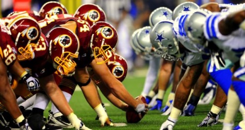 Cowboys and Redskins at the line
